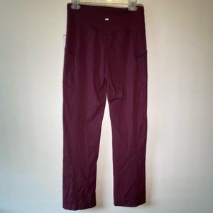 Marika Tummy Control Burgundy Leggings Size Large with pockets, 32 “ Tall NWT
